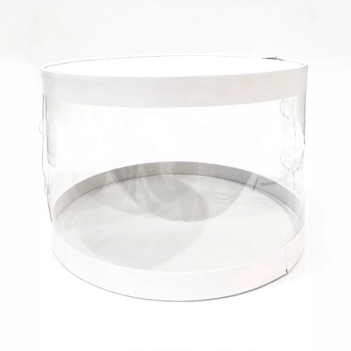 Коробка для торта тубус белая 30х19 см 