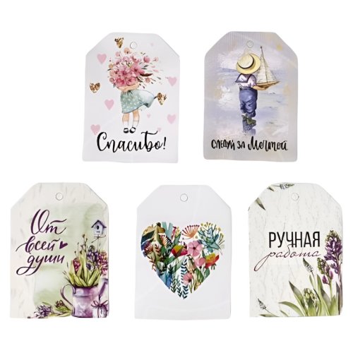 Набор декоративных бирок "Весеннее настроение" 5 шт КУ-676