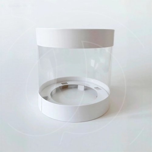 Коробка для кулича/торта тубус с ложементом белая 16х16 см 