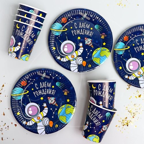 Набор бумажной посуды "Космос" 7105119