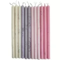 Свечи декоративные для бенто-торта Белый, розовый, сиреневый 12 шт 00091