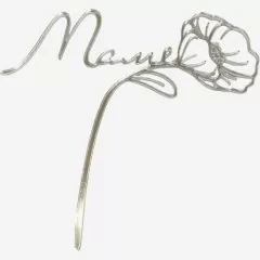 Топпер декоративный акриловый "Маме" Серебро 12х11 см 