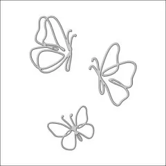 Набор топперов декоративных акриловых "Бабочки" Серебро 4х5 см 3 шт ТСК354