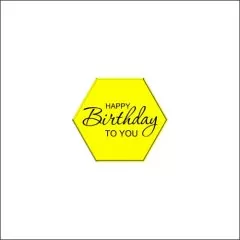 Набор топперов декоративных акриловых "Happy Birthday to you. Шестигранник" Золото 4х3,5 см 5 шт ТСК88