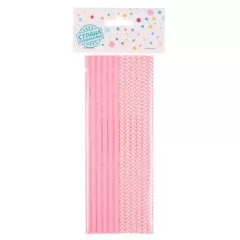 Бумажные трубочки "Розовый" 12 шт 6954178