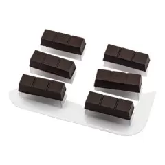 Форма пластиковая "Плитка для дубайского шоколада Батончики" 6,3x2,1x1,5 см 
