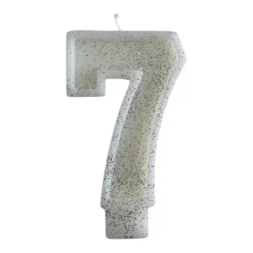 Свеча декоративная Цифра "7" Блёстки 