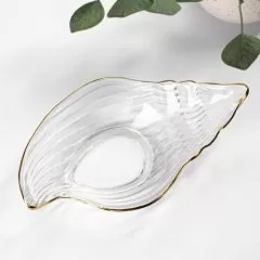 Блюдо сервировочное стеклянное "Ракушка с золотом" 9038800
