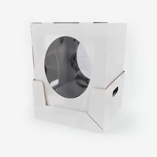 Коробка для торта с окном белая 35х35х50 см 020910