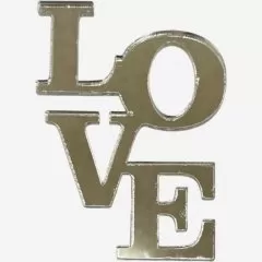 Топпер декоративный акриловый "Love вертикальный" Серебро 8х5 см 36587