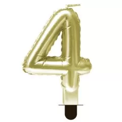 Свеча декоративная Цифра "4" Шар Золото 622095-4	