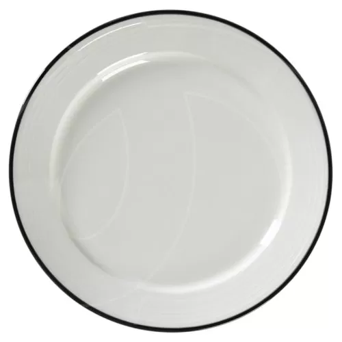 Тарелка фарфоровая Белая с чёрной каймой 15 см 3602564