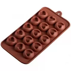 Форма силиконовая "Сердечки объемные" 15 шт 2854628