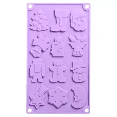 Форма силиконовая для шоколада "Новый год" 12 шт 3624961