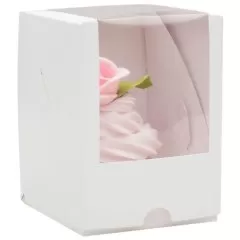 Коробка на 1 капкейк с окном белая 9,5х9,5х12,5 см КУ-042; 9923115