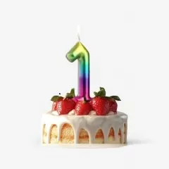 Свеча декоративная Цифра "1" Шар Радуга 5311068