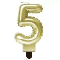 Свеча декоративная Цифра "5" Шар Золото 622095-5	