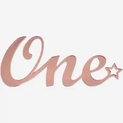 Топпер декоративный акриловый "One" Розовый 9х4 см 