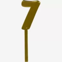 Топпер декоративный акриловый "Цифра 7" Золото 9,5х3 см 