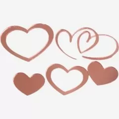 Набор топперов декоративных акриловых "Сердечки" Розовые 5 шт 