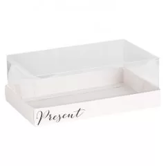 Коробка для сладостей с прозрачной крышкой "Present" 22х8х13,5 см 4807280