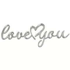 Топпер декоративный акриловый "Love горизонтальный" Серебро 11х4 см 36369