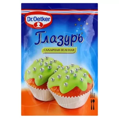 Глазурь сахарная Dr.Oetker (Dr. Bakers) Зелёная 100 г 1-84-010218