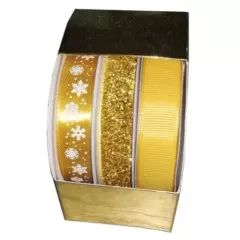 Лента для декора и упаковки Атласная Золото 1,5 см 74-15