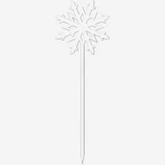 Набор топперов декоративных акриловых "Снежинка" Белый 4х12 см 3 шт ТСК401