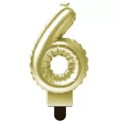 Свеча декоративная Цифра "6" Шар Золото 622095-6	