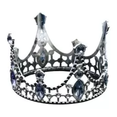 Топпер декоративный "Корона с камнями" Серебро 5,5х8,5 см 10092479 