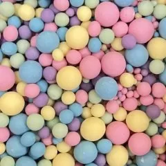 Посыпка кондитерская из дутого риса жемчуг матовый "Жёлто-голубо-розовый микс" 50 г 295м