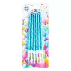 Свечи декоративные Небесно-голубые 14 см 6 шт 7597564