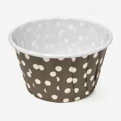 Капсула бумажная с подворотом Чёрная в белый горошек D50 H40 1 шт Б-120		