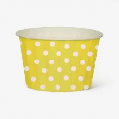 Капсула бумажная с подворотом Жёлтая в белый горошек D50 H40 10 шт Б-26