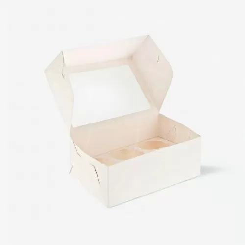 Коробка на 6 капкейков с окном белая 25х17х10 см 425101, ForG MUF 6 PRO I W W,    КУ-080, 00062