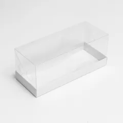 Коробка для рулета с прозрачной крышкой белая 35х12х12 см 
