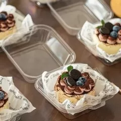 Коробка для бенто-торта прозрачная 14,5х14,5х7,5 см дно 10х10 см Б-119