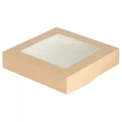 Коробка для печенья/конфет с окном крафт 20х20х4 см OSQ Tabox PRO 1500; 9643042    