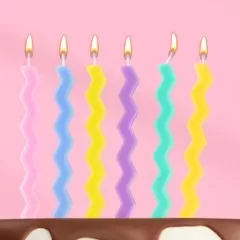 Свечи декоративные "Зигзаг цветной" 6 шт 10747863
