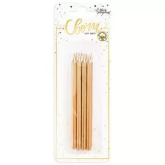 Свечи декоративные Золотые 10 см 8 шт 620186G-G