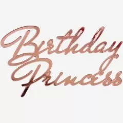 Топпер декоративный акриловый "Birthday Princess" Розовый 11х6,5 см 