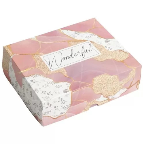 Коробка для сладостей "Розовый мрамор" 17х20х6 см 7150217