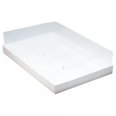 Коробка на 6 пирожных с прозрачной крышкой белая 27,3х18х6,5 см 